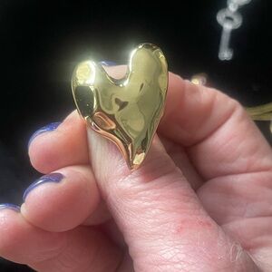 Gold Heart-Shaped Women's Ring